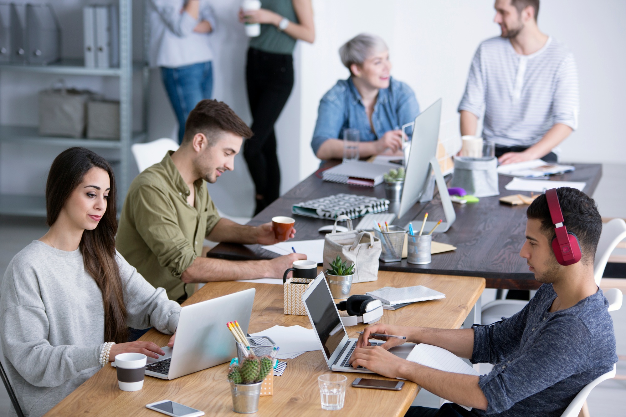 Coworkers in modern office
